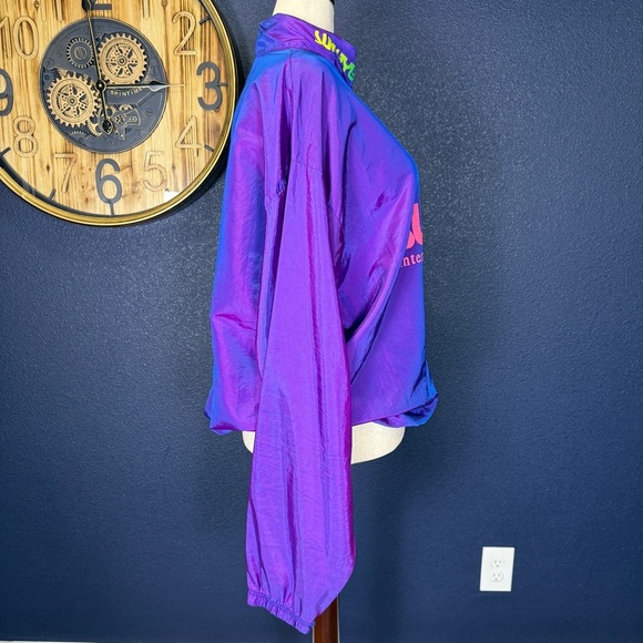 Surf Style Vintage 90s Iridescent Interplanetary Windbreaker Half Zip Jacket - Picture 7 of 10